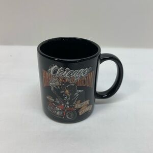 VINTAGE Harley Davidson Chicago Illinois Smoking Gun Mug Cup Motorcycle Biker